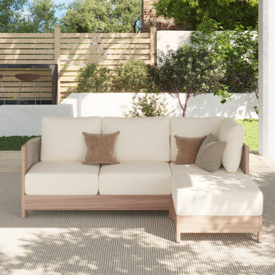 Ensemble de conversation modulaire en aluminium pour 4 personnes avec repose-pieds Noralee