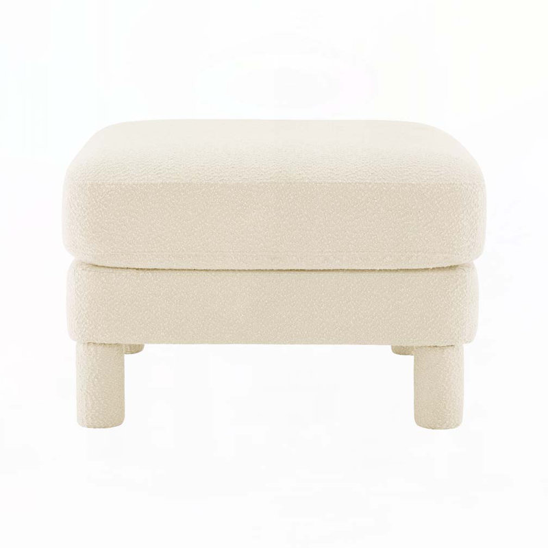 Boucle Upholstered Ottoman For Sectional, Beige