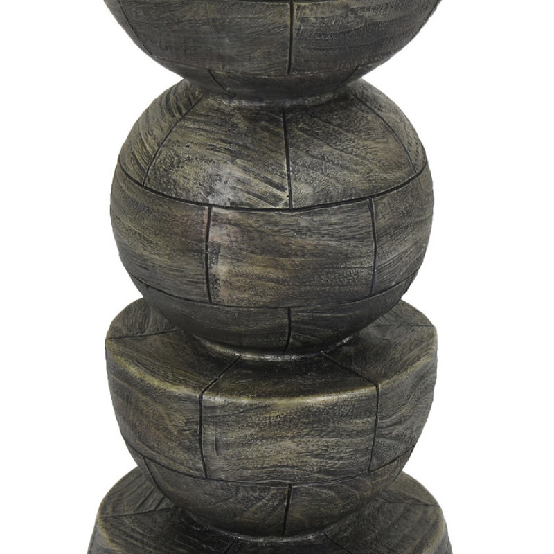 Décoration de pilier de table, style totem empilé, résine brune, 13 pouces