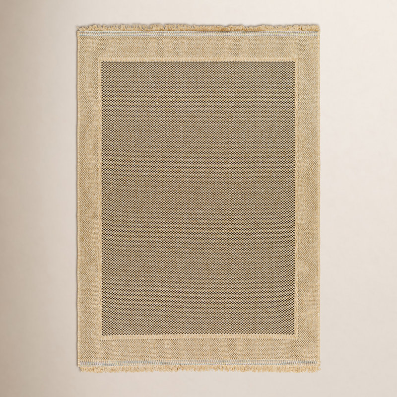 Tapis brun / brun clair en polypropylène tissé à la machine Adalina, Rectangle 3 pi 11 po x 5 pi 7 po