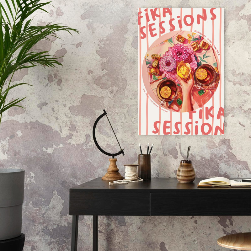 Art mural Cozy Fika Tea Time, H 24 po x l 16 po