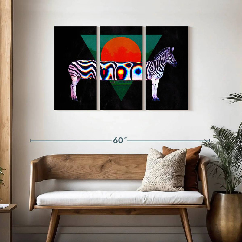 Illusion de zèbre Brampt, H 28 po x l 45 po