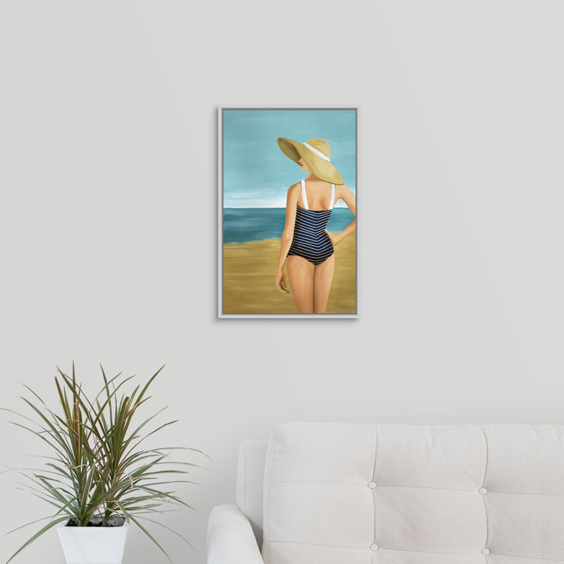 « sud-est beauté ii », peinture sur toile, H 19,7 po x l 13,7 po x P 1,75 po, Cadre flottant blanc