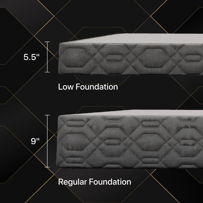 Queen Gray Standard Profile Box Spring Foundation