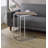 Benkley Contemporary Rectangular 24"H End Table in Weathered Oak and Chrome