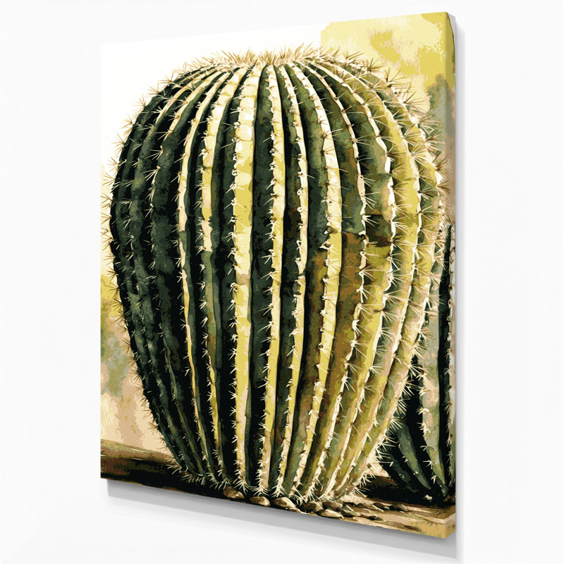 "Watercolor Botanical" 78, art mural sur toile beige, H 11 po x l 14 po