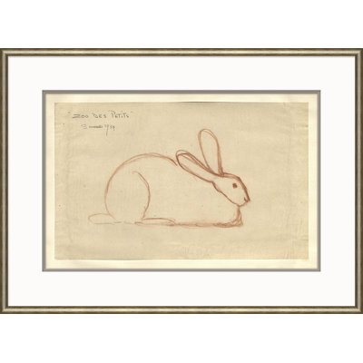 At the Zoo Sketch Series - Laying Bunny Framed