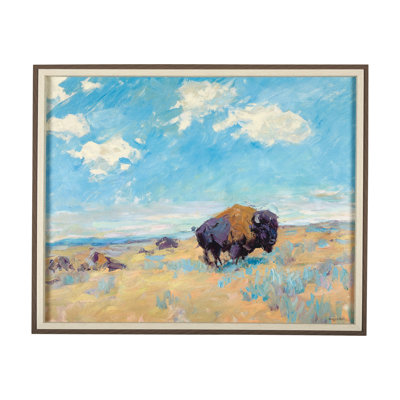 Buffalo a Hand Embelished Textured Framed Art Photograph
