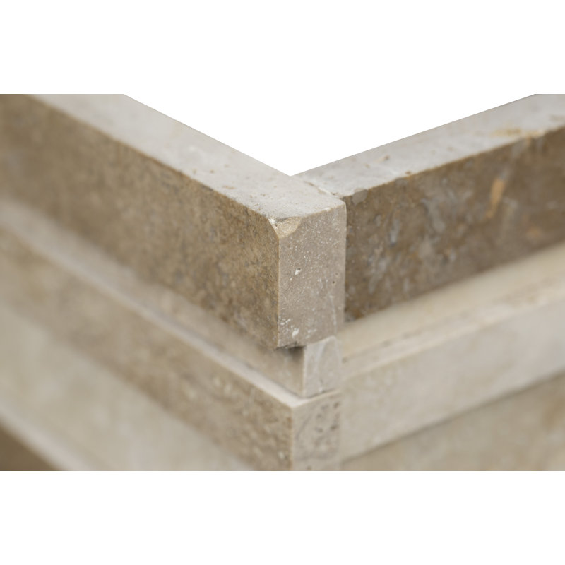 Carrelage de coin Savvert Court 6 po x 18 po Travertine Ledger