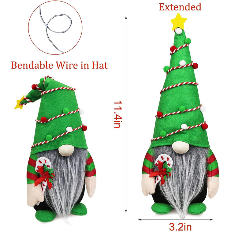 12.2 inch Christmas Gnome Plush Elf Decorations - Mr and Mrs Xmas Holiday Handmade Scandinavian Tomte for Christmas Decorations - Tiered Tray Decor