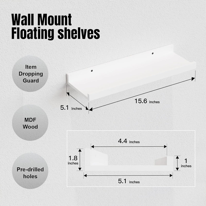 White Floating Shelf