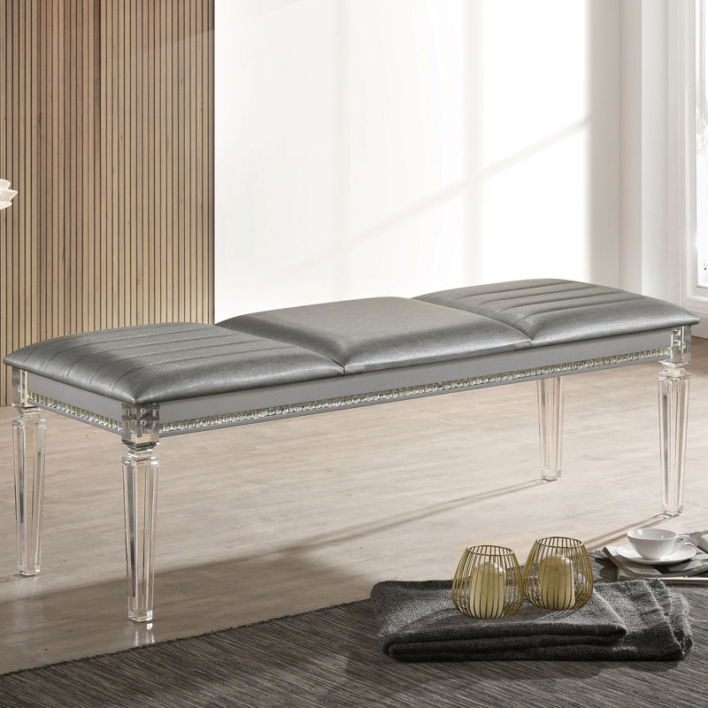 Banc contemporain l 53,6 po, argent