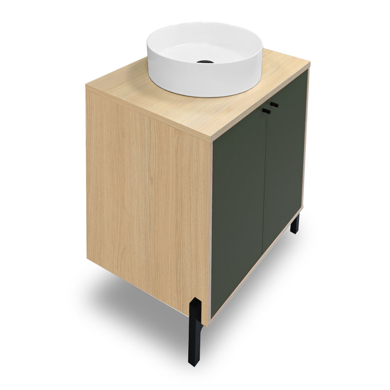 Azelle Bathroom Vanity with Basin, Green