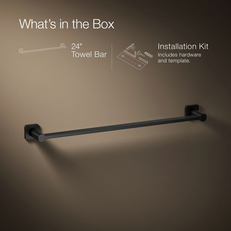 Parallel Towel Bar, Matte Black, 24"W
