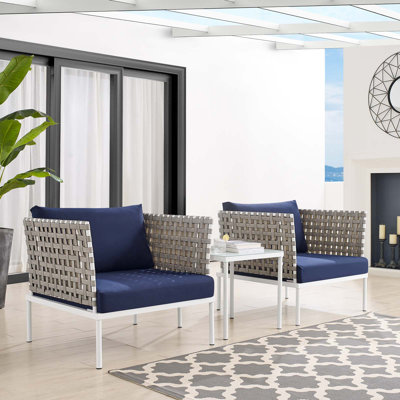 Ensemble de sièges de patio en aluminium 3 pièces Harmony