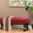 Chic Red Fabric With Diamond Stitching And Stylish Half-Circle Legs Stunning Modern Design Classic Button Tufting