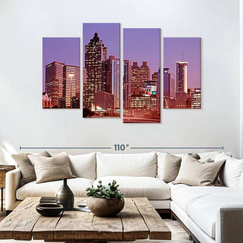 Crépuscule mauve Sireci d'Atlanta, H 54 po x l 84 po