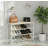 White Oak Four-Tier Metal Shoe Rack, Freestanding Design With MDF Top Panel, Wardrobe Entryway Storage Rack.