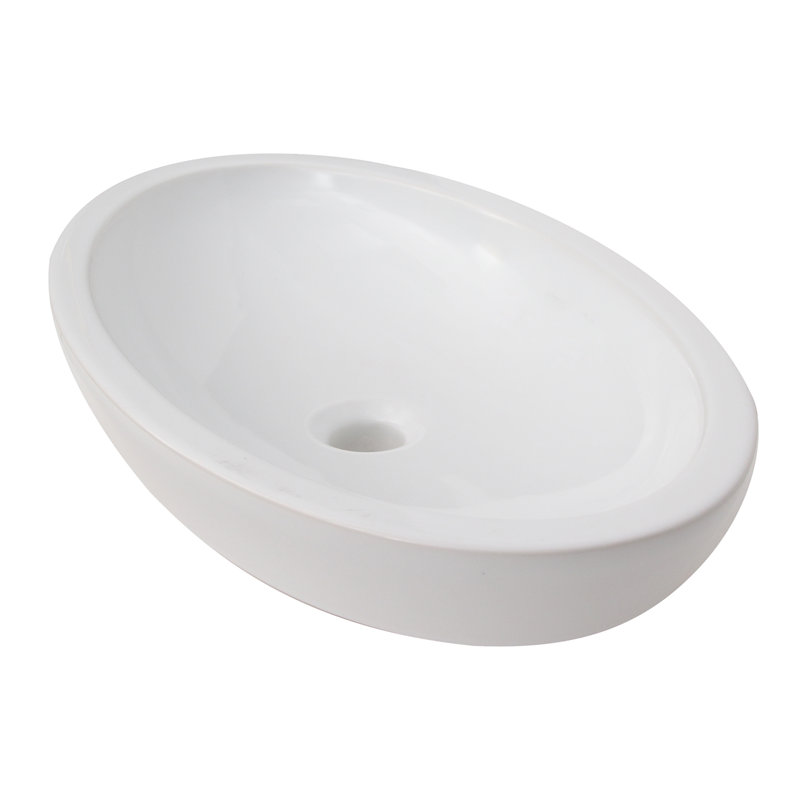 Barclay Resort 14.37'' White Vitreous China Oval Bathroom Sink
