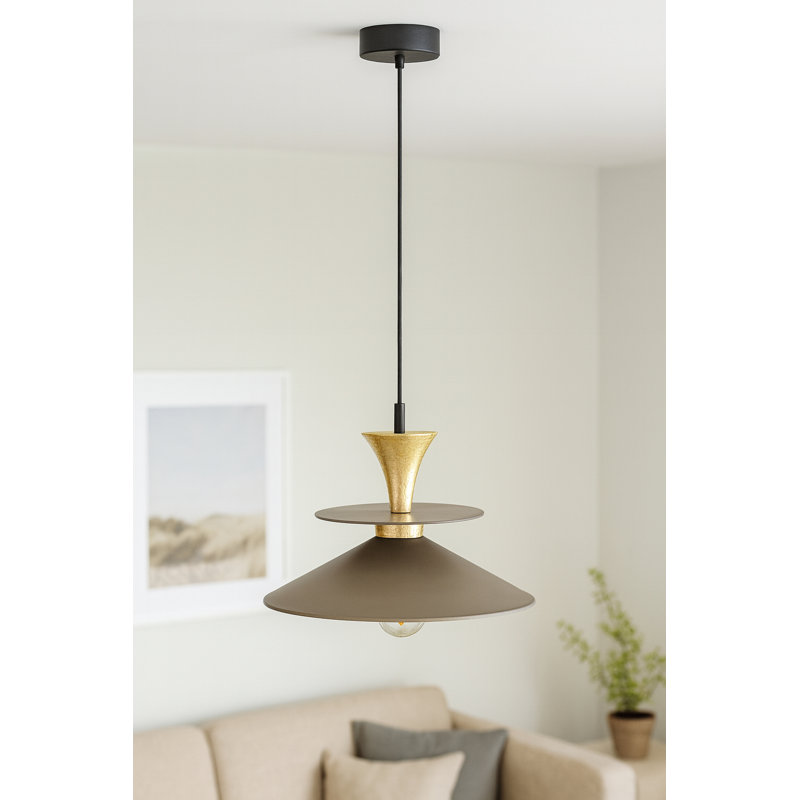 1 - Light Pendant, Gold/Brown