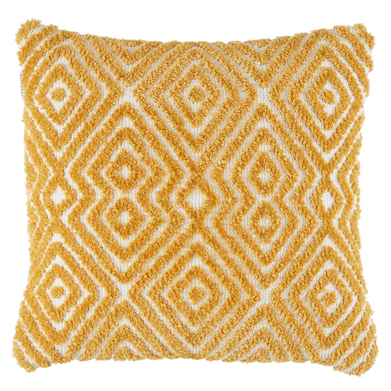 Global Tufted Geo 50x50 cm Cushion, Ochre Yellow