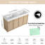 Ensemble de meuble-lavabo double autoportant 60 po avec plateau en résine Marham-113607540