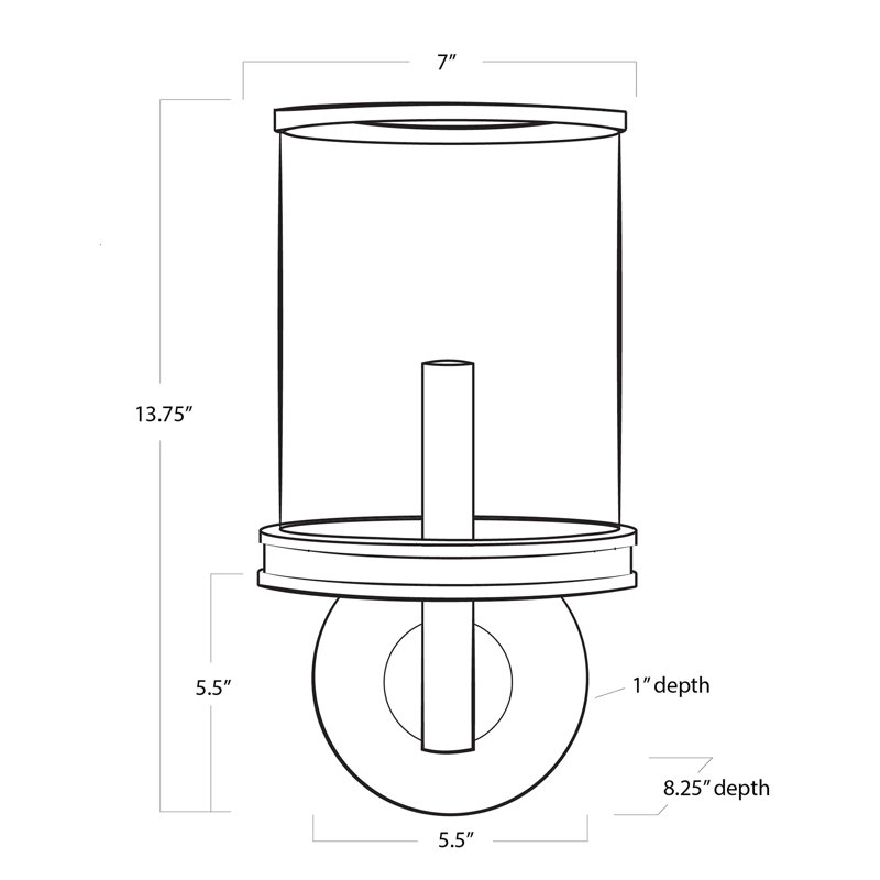 Adria 1 - Light Candle Wall Light, Oil Rubbed Bronze
