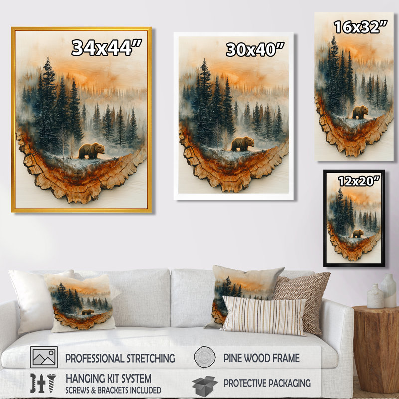 Filippo - animaux, art mural, H 32 po x l 24 po, Reproduction encadrée sans passe-partout, Crème, crème