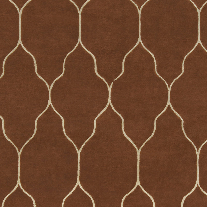 Tapis brun en laine noué à la main Moreton, Rectangle 5 pi x 8 pi