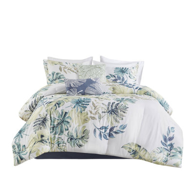 100% Cotton Queen Comforter - Tropical Plant Pattern Decoration Size