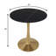 Table de salle à manger ronde Bristol 24 po avec plateau en pierre frittée et base en acier inoxydable-620894611