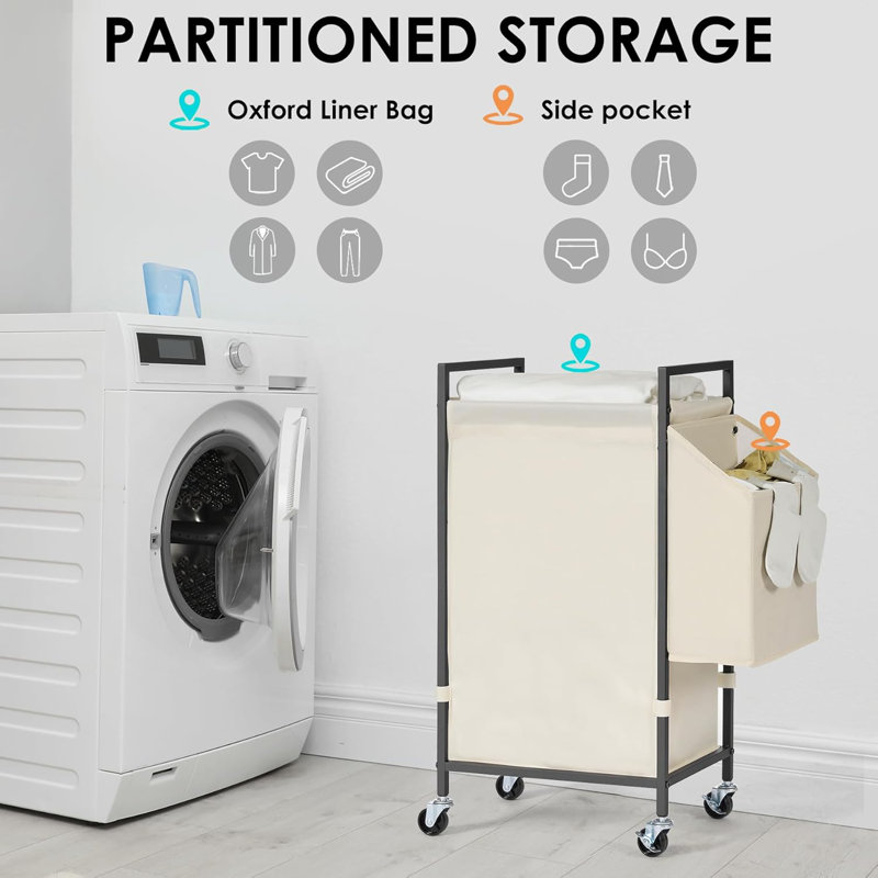 Metal Frame Laundry Cart