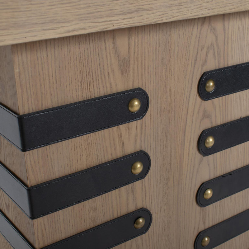 Robin Baron Leather Wrapped Console Table