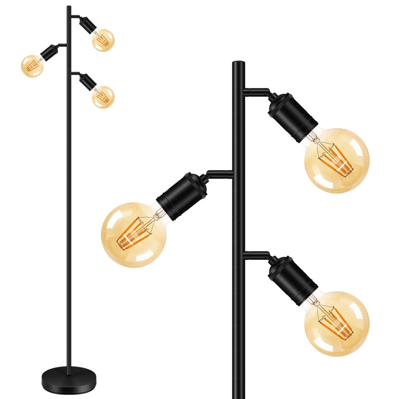 Kappler 64.02'' Black Tree Floor Lamp