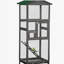 Cage à oiseaux pour perroquet en bois avec pergola, 2 tiroirs et 2 portes PawHut