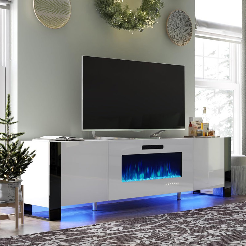 Pittston Unfinished with Fireplace Included, 80", White