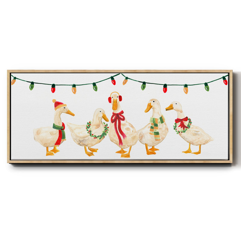 Merry Quackmas Collection D- Framed Canvas, 20" H x 50" W