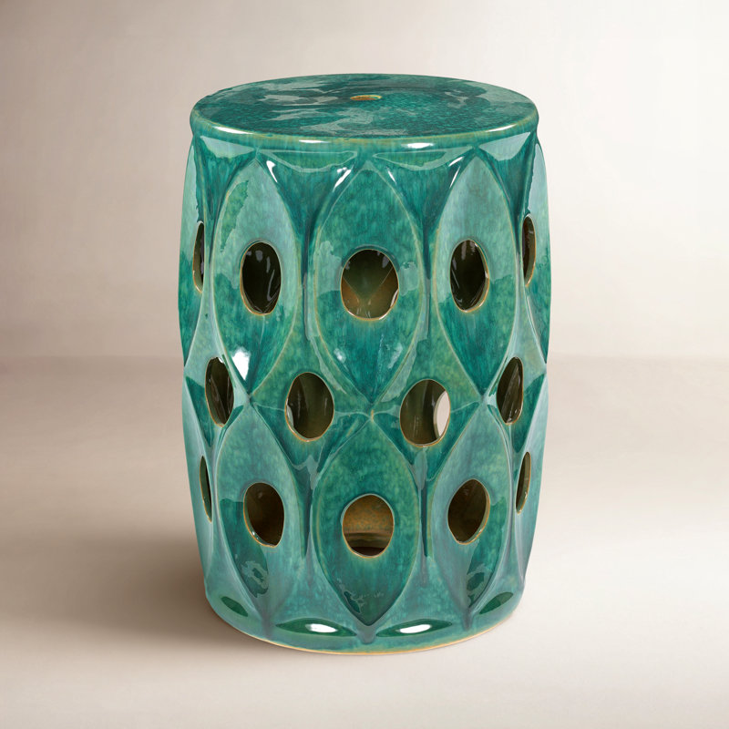 Sabrina Fatima Ceramic Garden Stool, Green