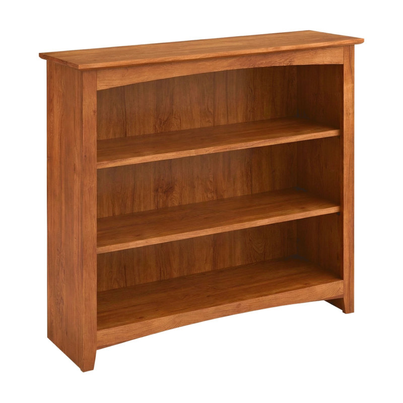 Malani 36" H Solid Wood Classic Bookcase, Golden Pecan, (3 Shelves) 36"H x 37.75"W x 12.875"D