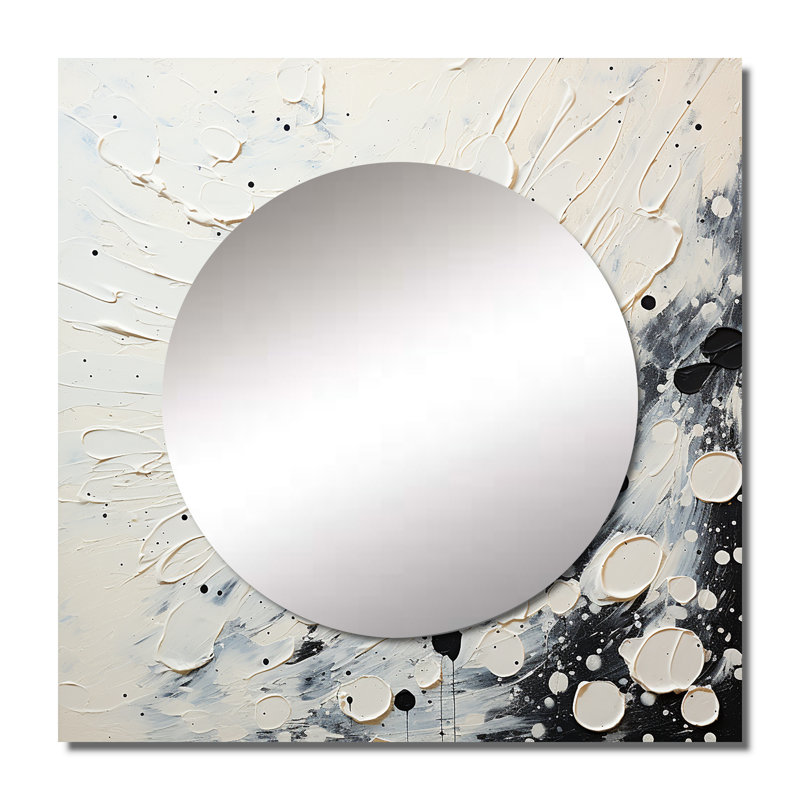 Mischell - Abstract Collages Large Square Mirror For Wall Art Decor, 23" x 23"