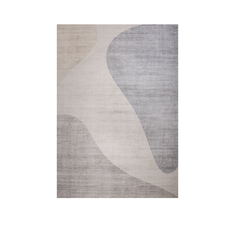 4' X 6' Beige and Brown Abstract Area Rug