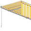 Dakota Fields 250cm D Fabric Yellow&White Cover Retractable Patio Awning-1659476317-1659476315