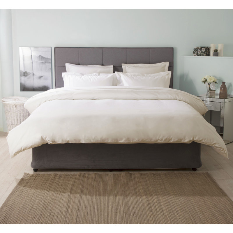 Ultralux 1000 Thread Cotton 56/44 Polycotton Cotton Solid Colour Duvet Cover, White, Double