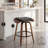 Federica Modern Upholstered Faux Leather 360° Swivel Stools with Curved Wood Legs-168019624