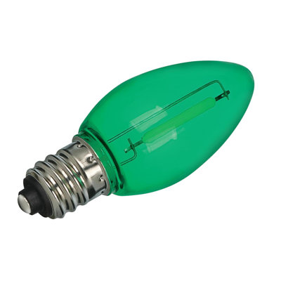 Ampoule DEL à filament omnidirectionnel C7 verte, 0,6 W (équivalent 7 W), culot E12, lot de 4