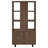 Walnut 3-Shelf Cabinet Bookcase