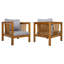 Solid Wood 2 - Person Patio Conversation Set with Cushions