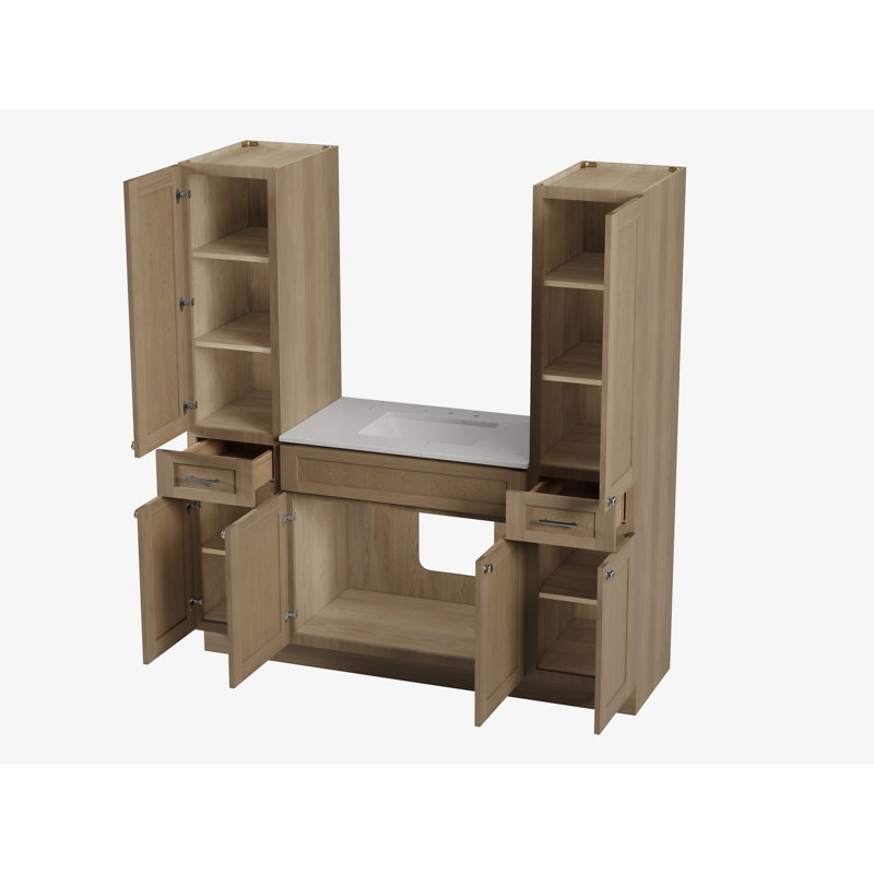 Ensemble de meuble-lavabo simple 66 po Disar, Chêne naturel