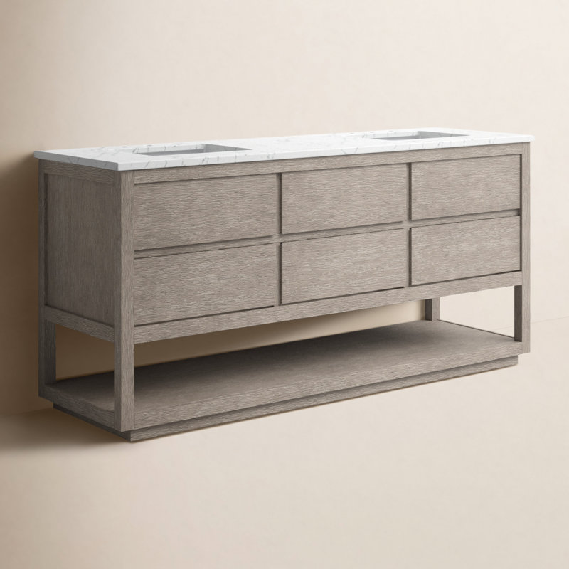 72'' W Double Vanity, Grey Oak