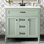 Meuble-lavabo 36 po avec lavabo, meuble autoportant avec lavabo en céramique, cadre en bois aggloméré et en bois massif, tiroir supérieur rabattable, portes à fermeture en douceur, 2 tiroirs de rangement, poignées noires